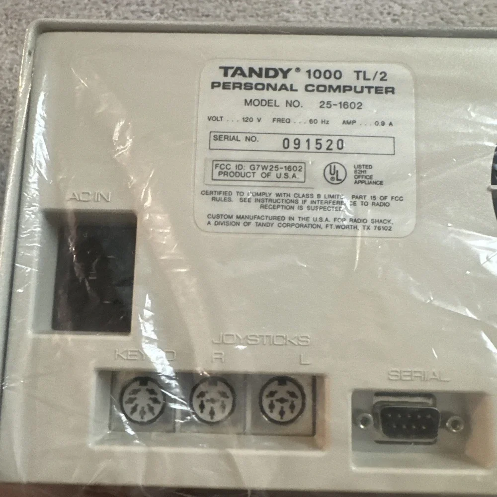 Tandy 1000 TL/2 PC w/ Hercules Monochrome Monitor + 20mb Hard Drive - Picture 5 of 6